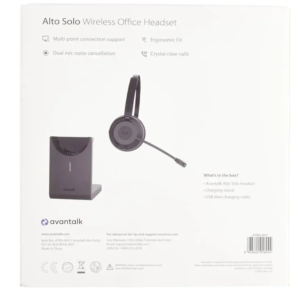 Alto Solo - Wireless Headset with Mic- Bluetooth noise cancelling dual mic